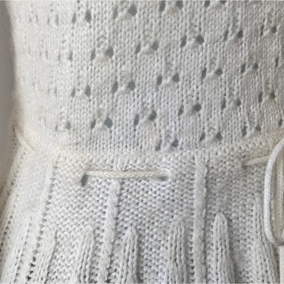 H&M Cream Peplum Pointelle Angora Blend Knit Sweater Size S - Picture 7 of 11